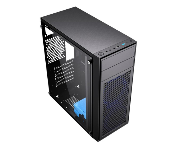 GEMBIRD Midi Tower Fornax M100B ATX niebiesie wentylatory Czarna CCC-FC-M100B - 1184605 - zdjęcie 4
